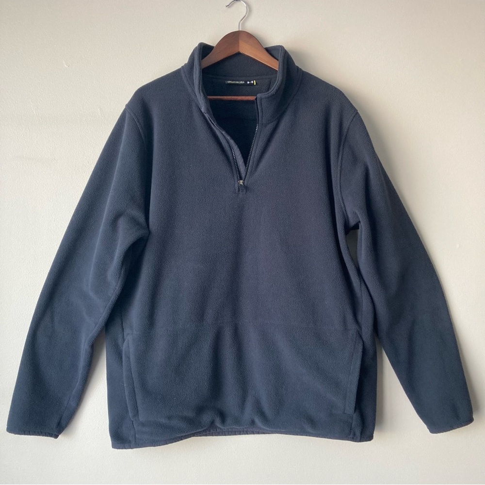 Under Armour Mens 2XL Black Fleece Quarter Zip Pullover Loose Fit